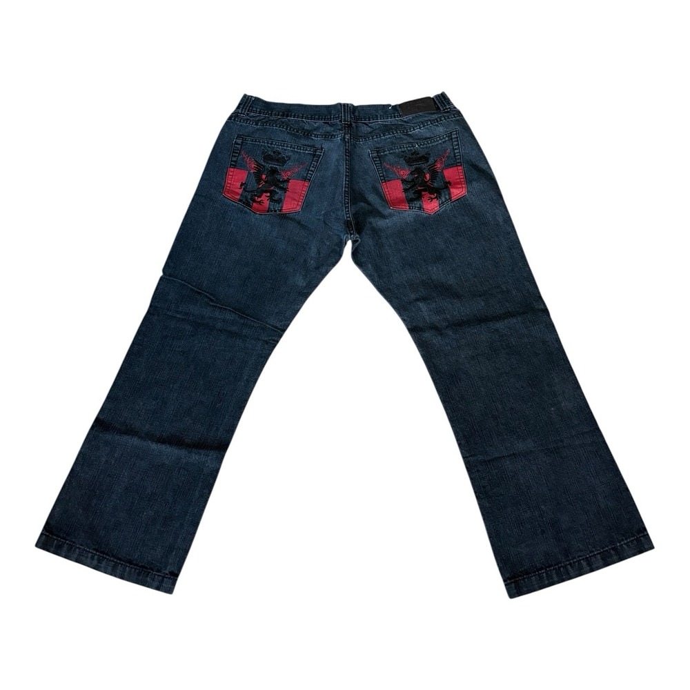 Tool Baggy StreetWear Jeans Men 42x32 (39x28) Black Skateboard HipHop Crown Y2K